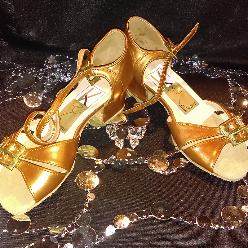 Children's Gold Leather Dance Shoes