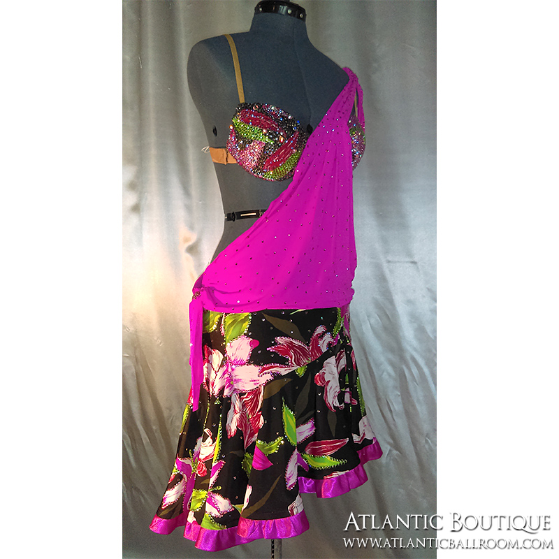 Hot Pink Latin Dress Size 4-6