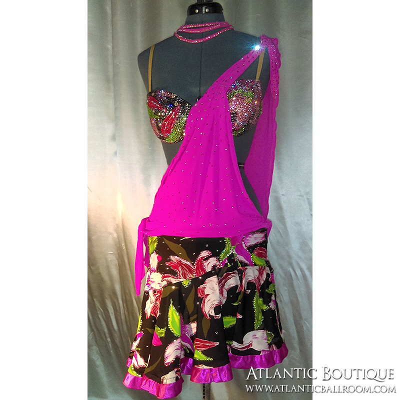 Hot Pink Latin Dress Size 4-6